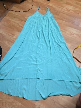 Light Aqua Spaghetti-Strap Maxi Dress